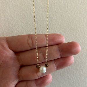 Gold Filled Pearl with Gold Filled Beads Necklace
